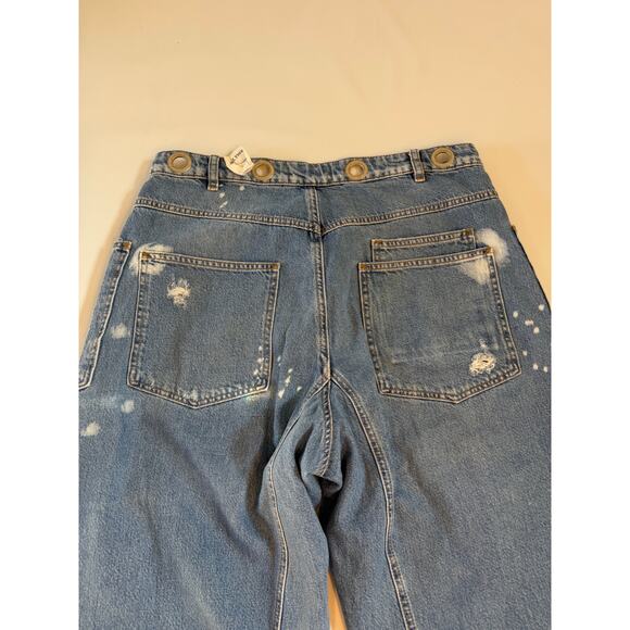 NWT Free People Moxie Low Slung Pull On Barrel Jeans 31 Streetwear Y2K NO STRING - Picture 13 of 16